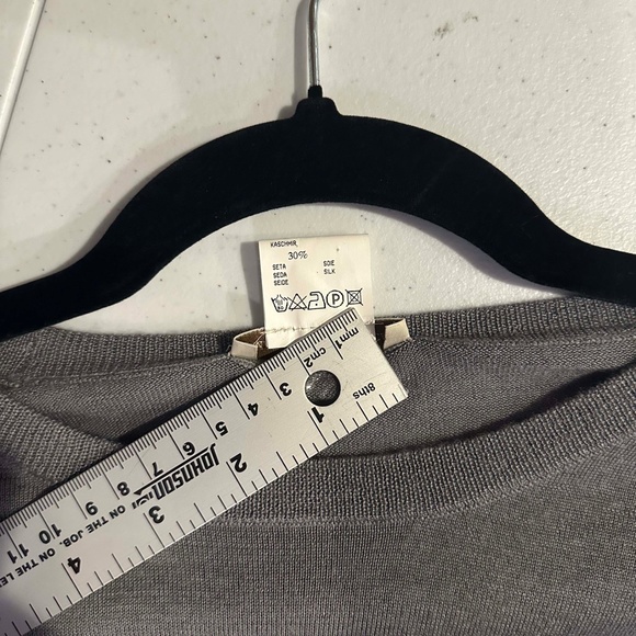 Maria Di Ripabianca Gray Women Crew Neck Cashmere Silk Knit Sweater Size US10 - Picture 11 of 11